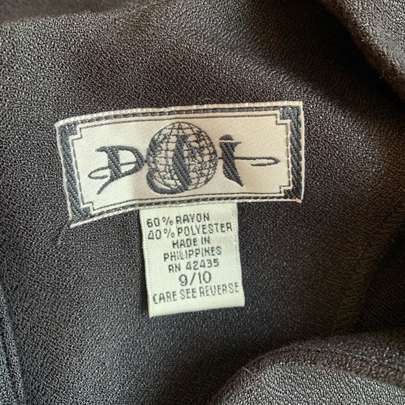 Vintage 80s 90s DJI Black Dress with Piping and Botton Detail - Picture 5 of 9